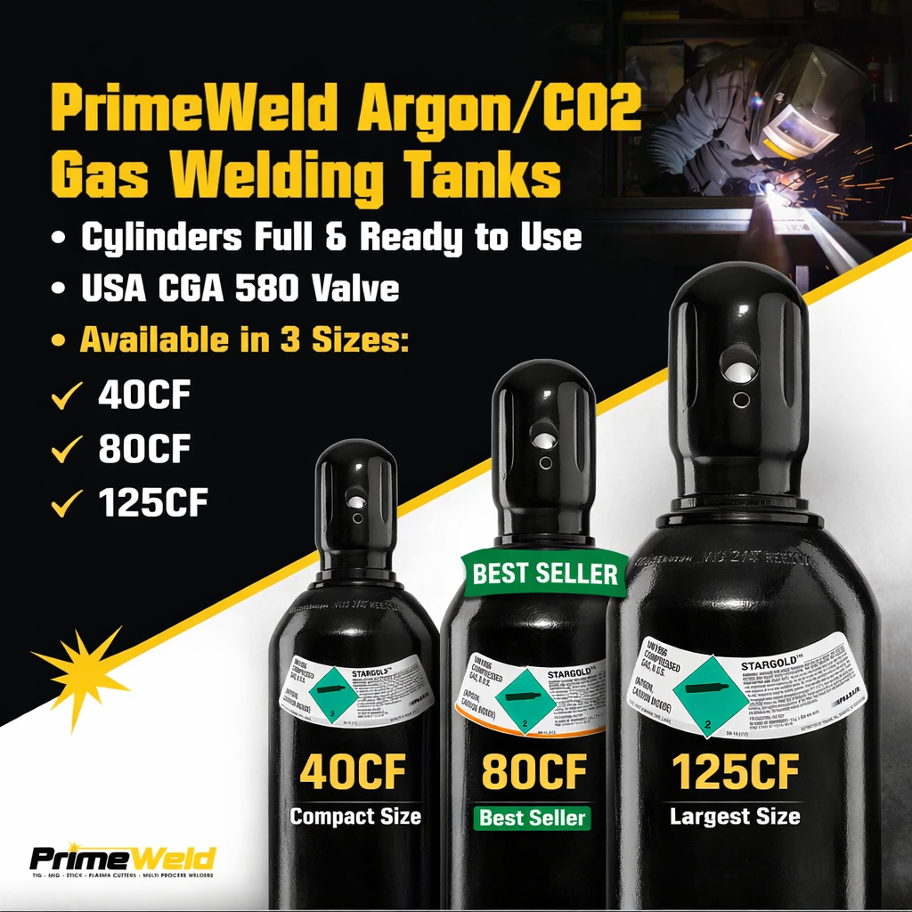 Argon CO2 Mix 75%-25% Gas Tank for MIG Welding | PrimeWeld